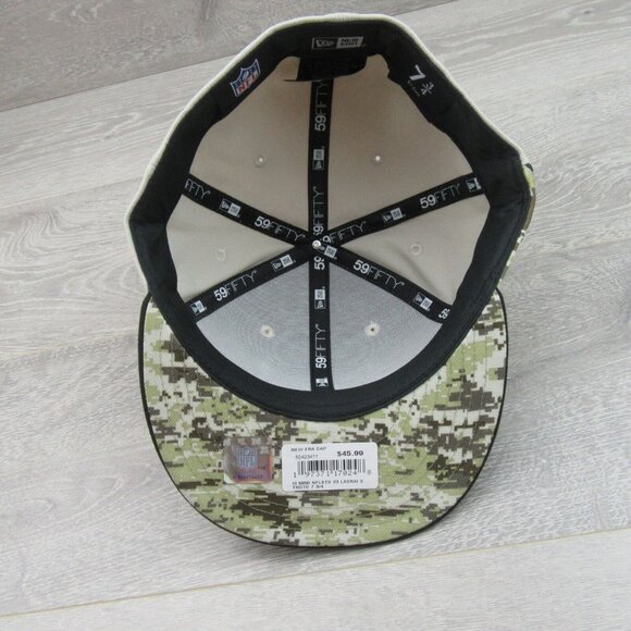 New Era 59Fifty NFL Las Vegas Raiders Salute To Service Fitted Hat Cap 7 3/4 NEW - Picture 13 of 15